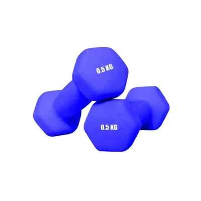 BURAKH Neopren Hanteln 0,5 kg x 2 Gewichte Eisen Hand Aerobic Training Fitness Gym blau