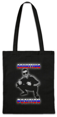 Russian Squatting Position Stofftasche Einkaufstasche Russia Soviet Union