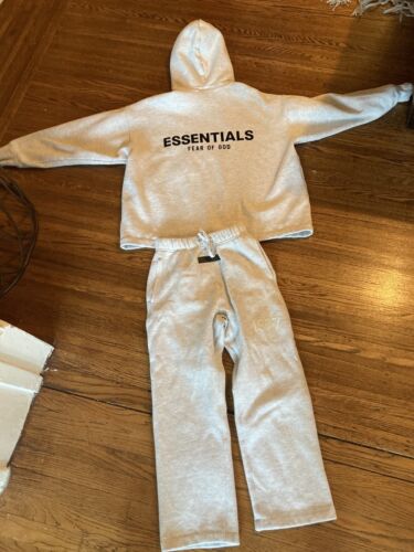 Fear Of god Essentials Hoodie Men’s XXS + Pants Light Oatmeal (size 10 Youth) - Picture 1 of 7