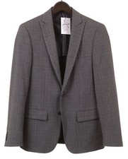 John Varvatos Star USA Gray Shadow Check Poly Viscose Sport Coat Jacket 36 R