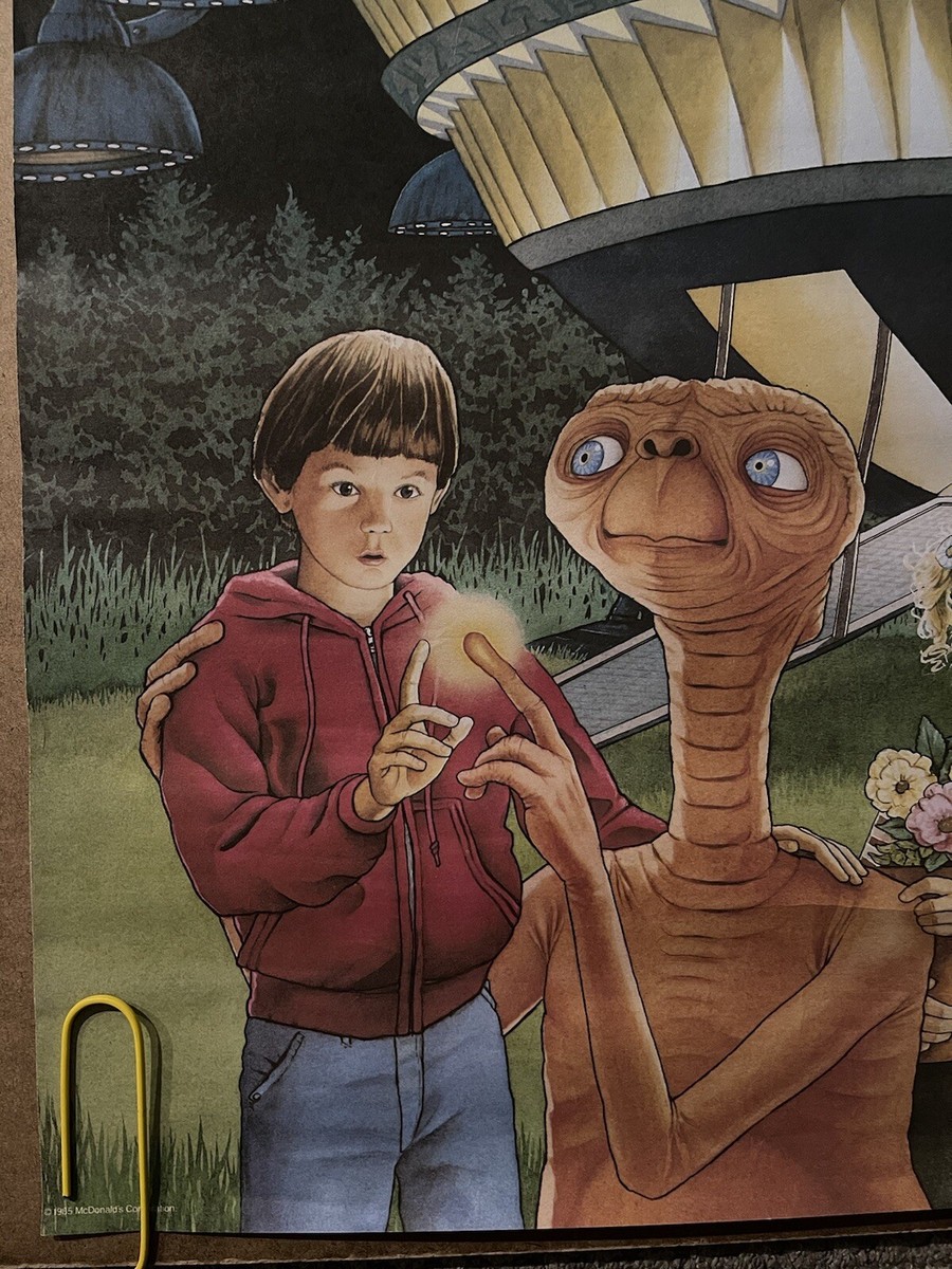 original vintage poster E.T. Movie Cartoon Poster 1985 mcdonalds