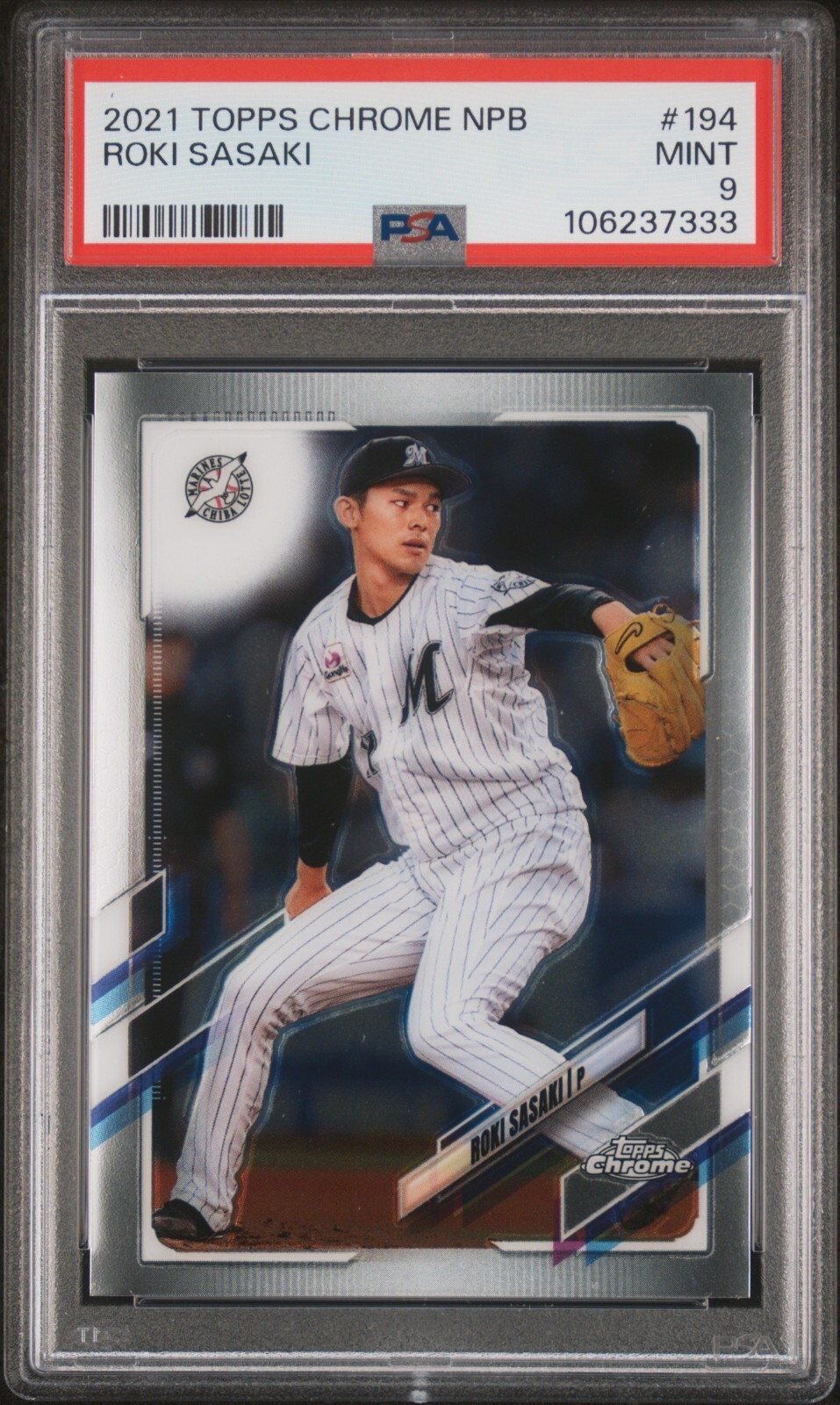 2021 Topps Chrome NPB Roki Sasaki #194 Graded PSA 9 MINT
