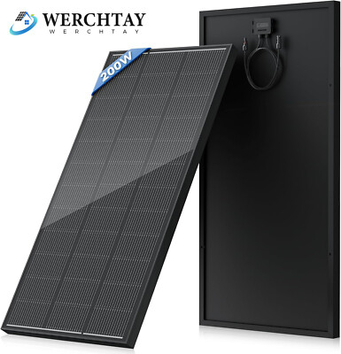 100W 170W 200W Watt 12V Monocrystalline Solar Panel for RV Home Rooftop Off Grid