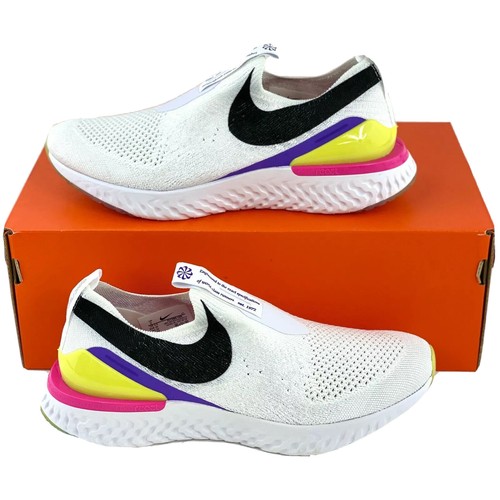 all white nike epic phantom react flyknit