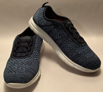 Crane Womens 9 Navy Blue Mesh Bungee Slip On Cushioned Insole Sneakers