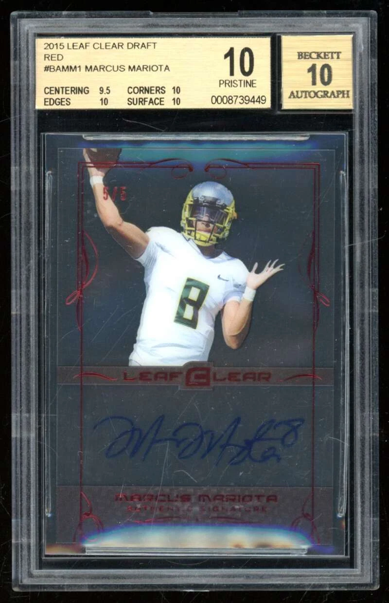 Marcus Mariota Leaf Metal Draft Flashback Autograph #BAMM1 Red Prismatic