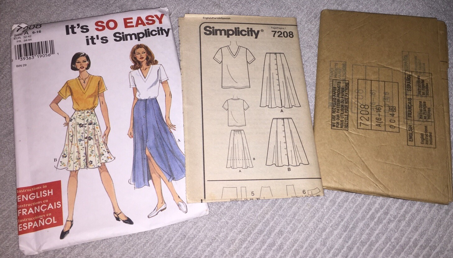 Simplicity 7208 - Size A 6-16 - Misses Skirt & Top Pattern Uncut | eBay