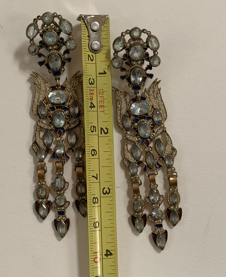 Percossi Papi Statement Drop Dangle Earrings ￼Vtg… - image 5
