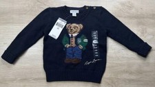 NWT Polo Ralph Lauren Boys Sweater Navy 6M Knit PANTS Preppy BEAR Cotton Blend