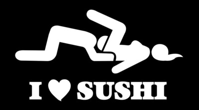 I Love I Love Sushi Suschi Sticker Gag Sticker Wrap Vinyl Heart Funny