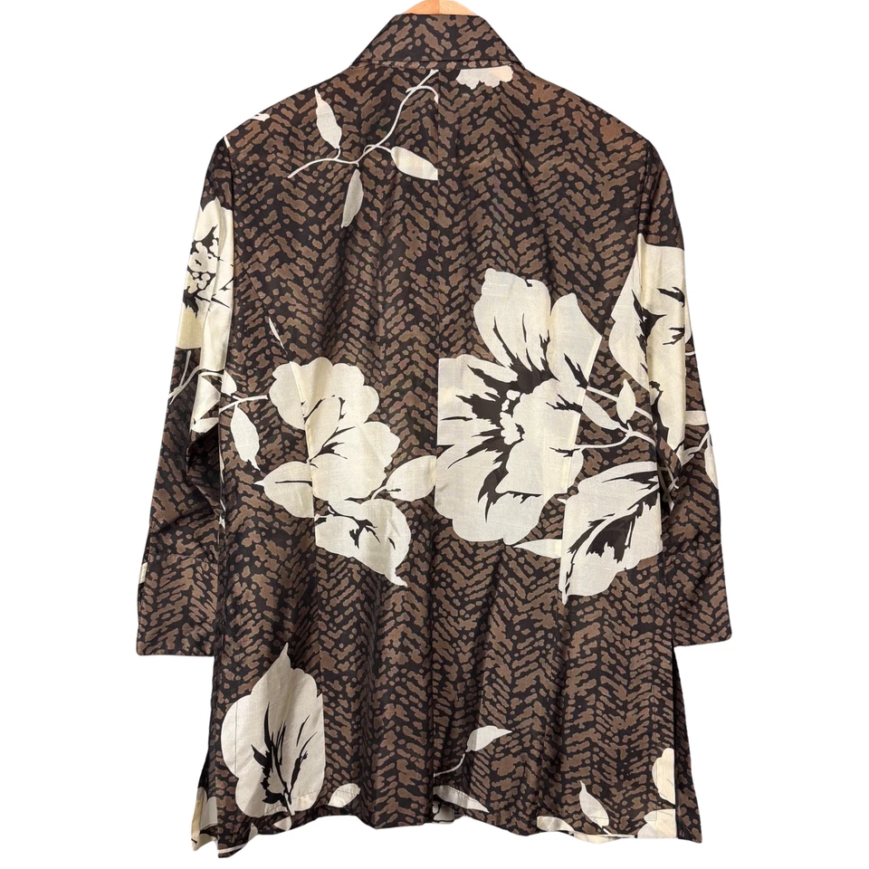 Blusa túnica Ellen Tracy para mujer mezcla de seda estampado floral animal clásica 12 (L) nueva Foto 2 de 4