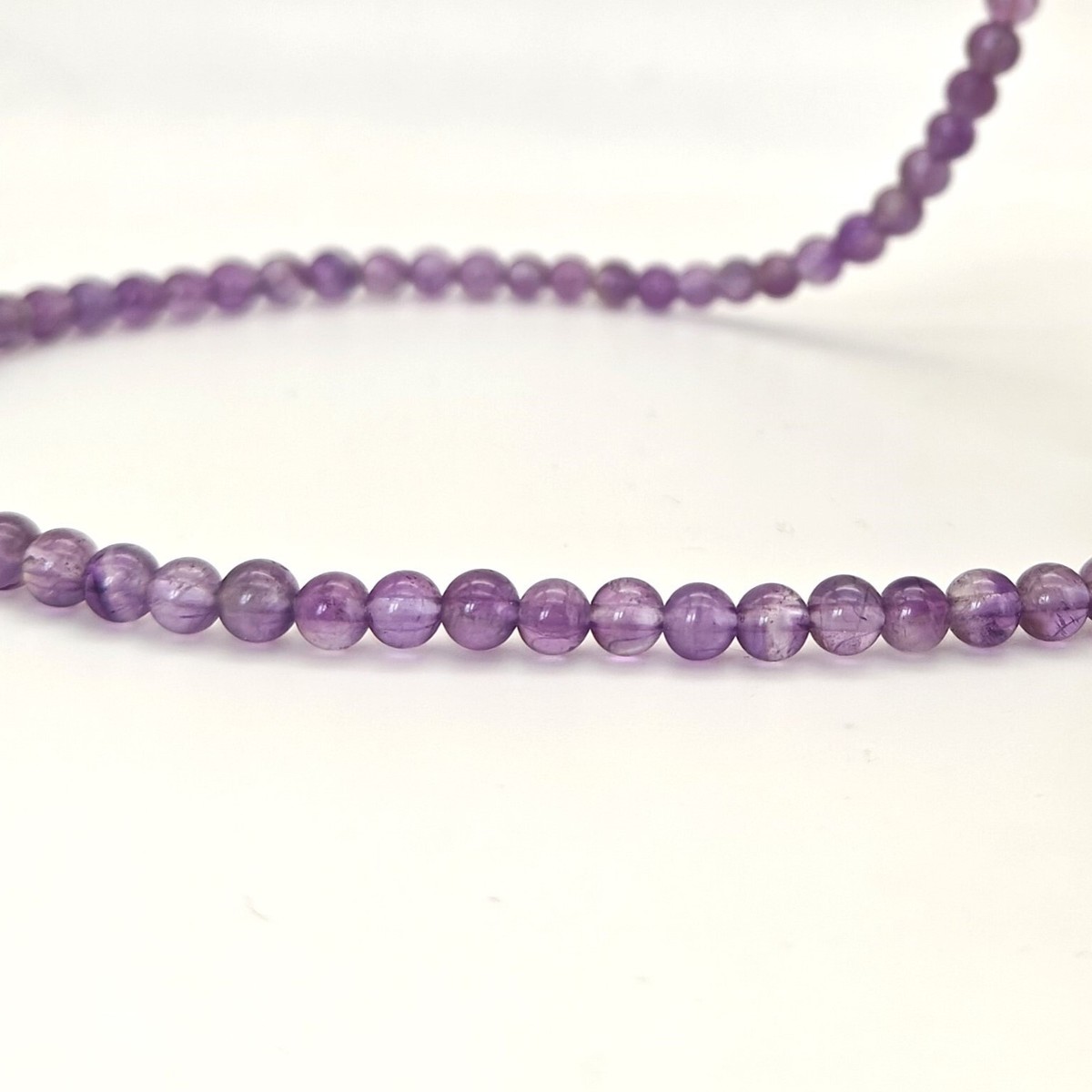 Collier Ras Du Cou En Améthyste Naturelle - Pierres 4mm - Longueur 40 Cm - Neuf Sans Emballage