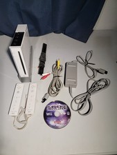 Nintendo Wii Video Game Console RVL-001 White With Cords And Game