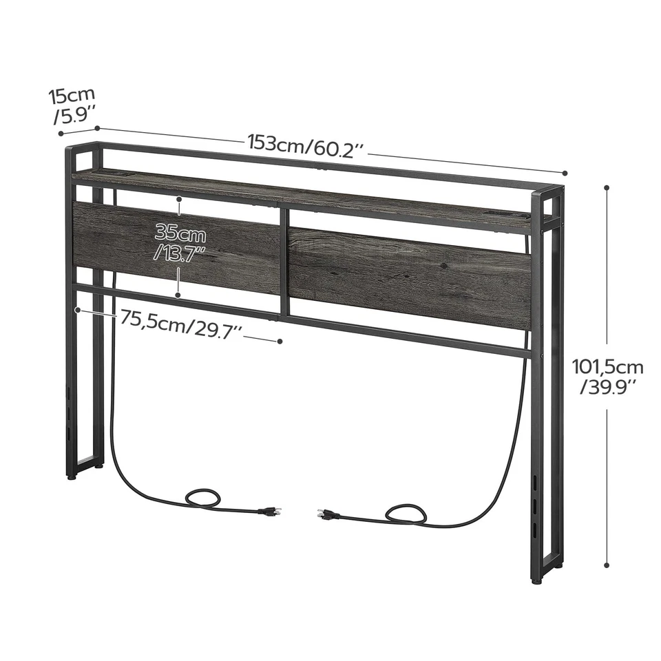Cabecero Queen Size, Cabecero con 2 Tomas y 4 Puertos USB, He... Foto 4 de 4
