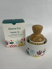 Grove Collaborative Bubble Up Limited Edition Dish Soap Dispenser & Brush NEW!