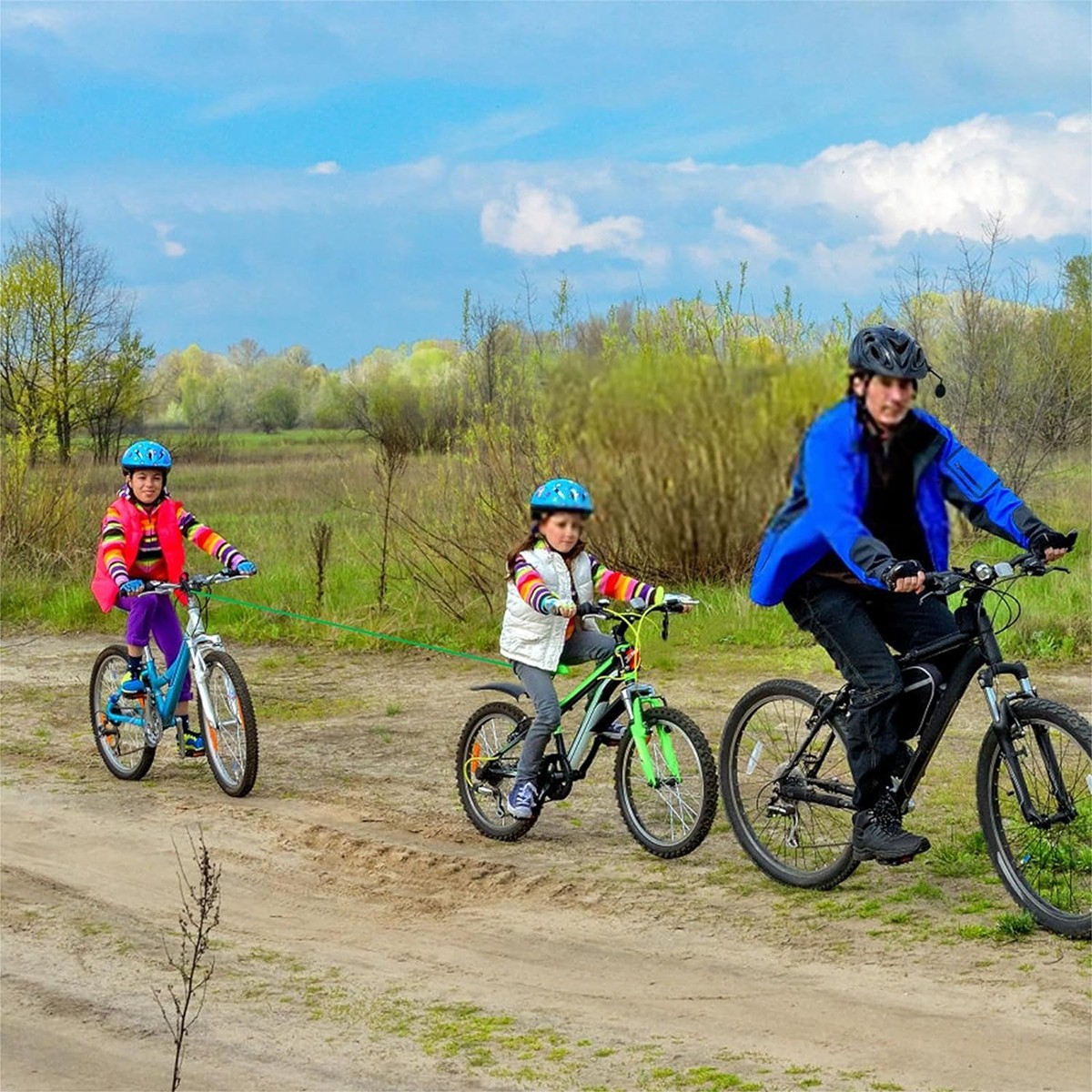 Corda traino per bici MTB 2.5m per genitori e bambini foto 2