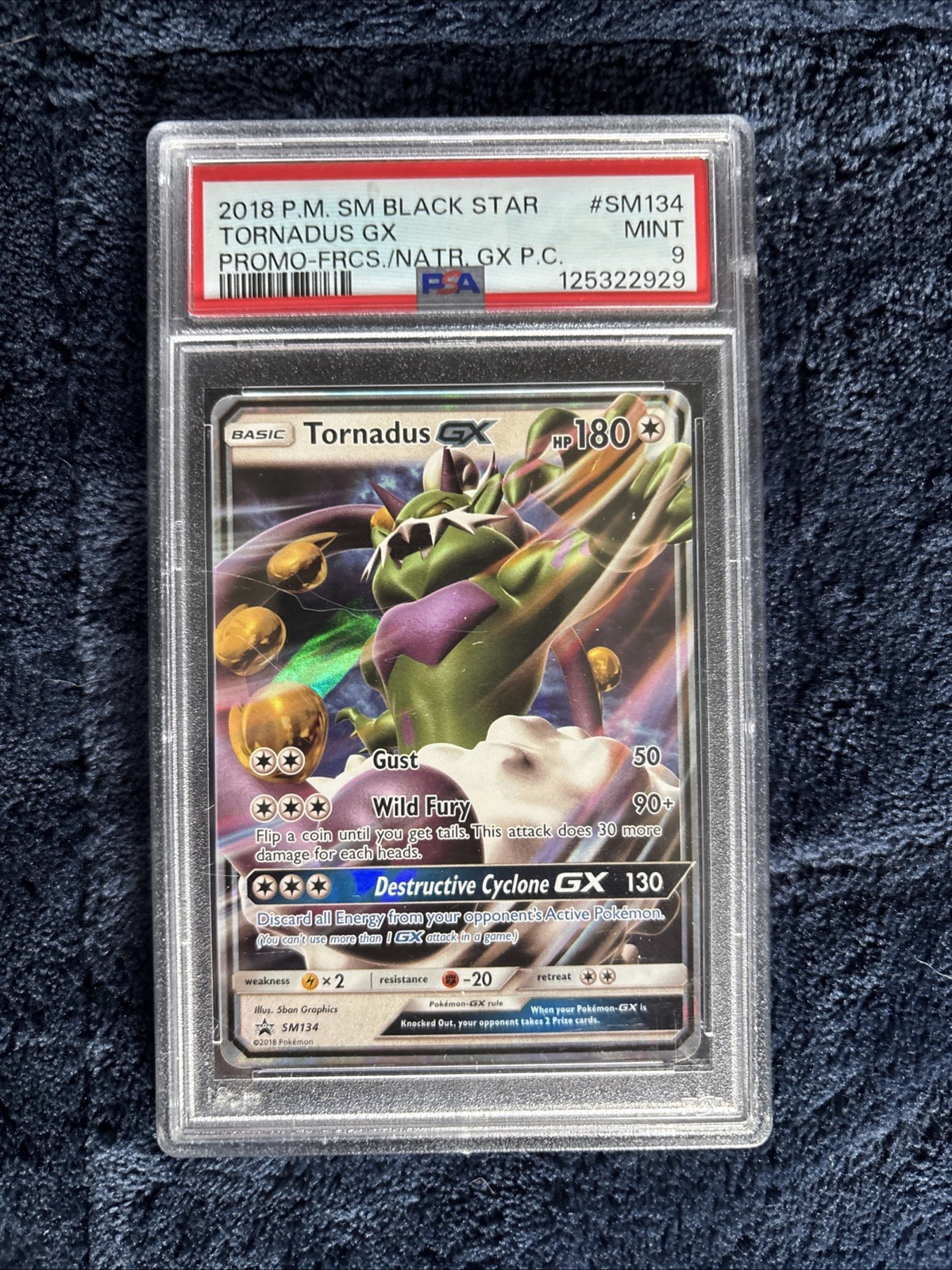2018 POKEMON Sun & Moon EN-SV BLACK STAR PROMO #SM134 TORNADUS PSA 9