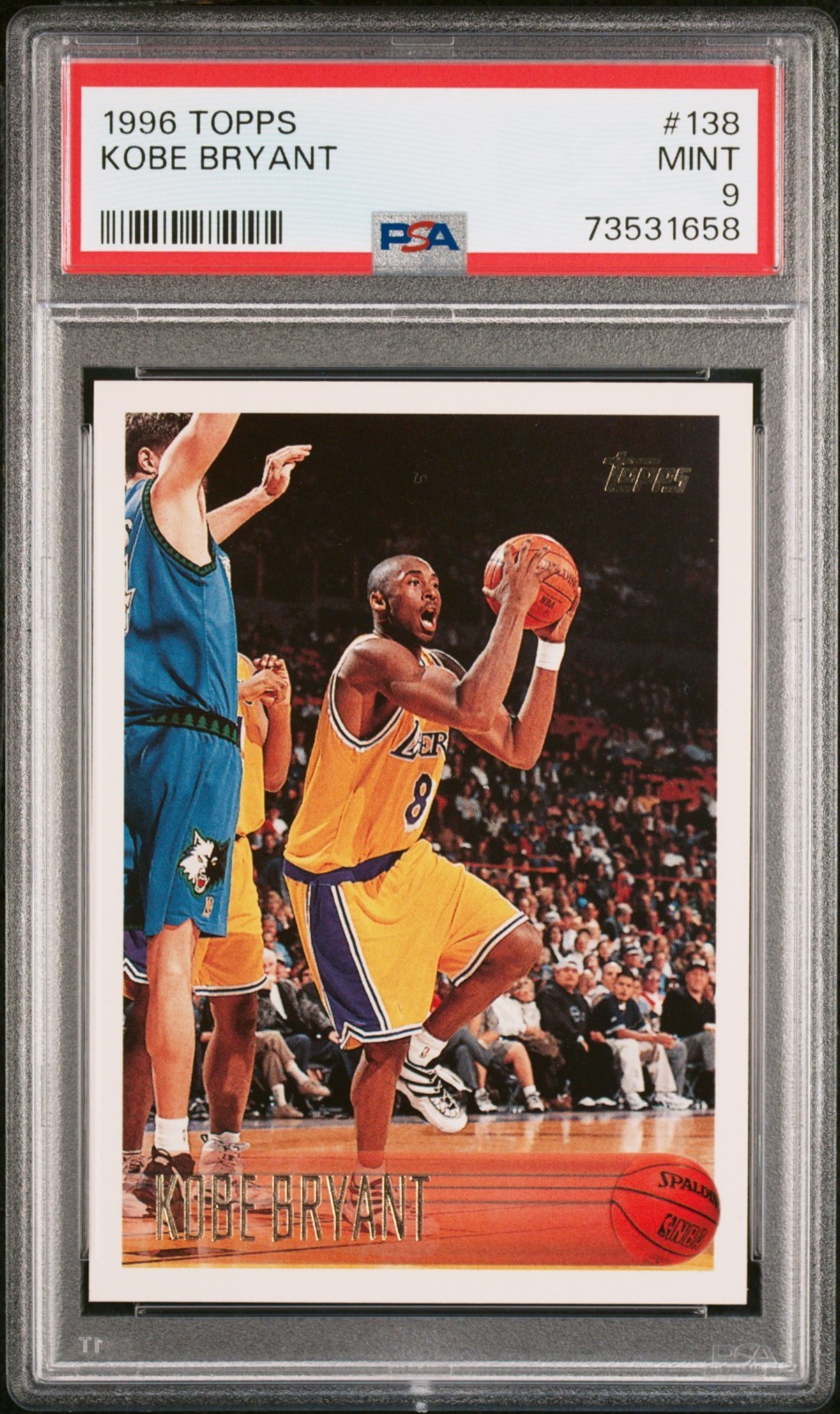 KOBE BRYANT 1996 TOPPS ROOKIE RC #138 PSA 9 MINT! LAKERS NBA MVP HOF! #73531658