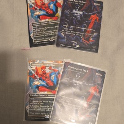 Magic: The Gathering Custom Legendary Creature Cards Spider-Man Venom Lot 4
