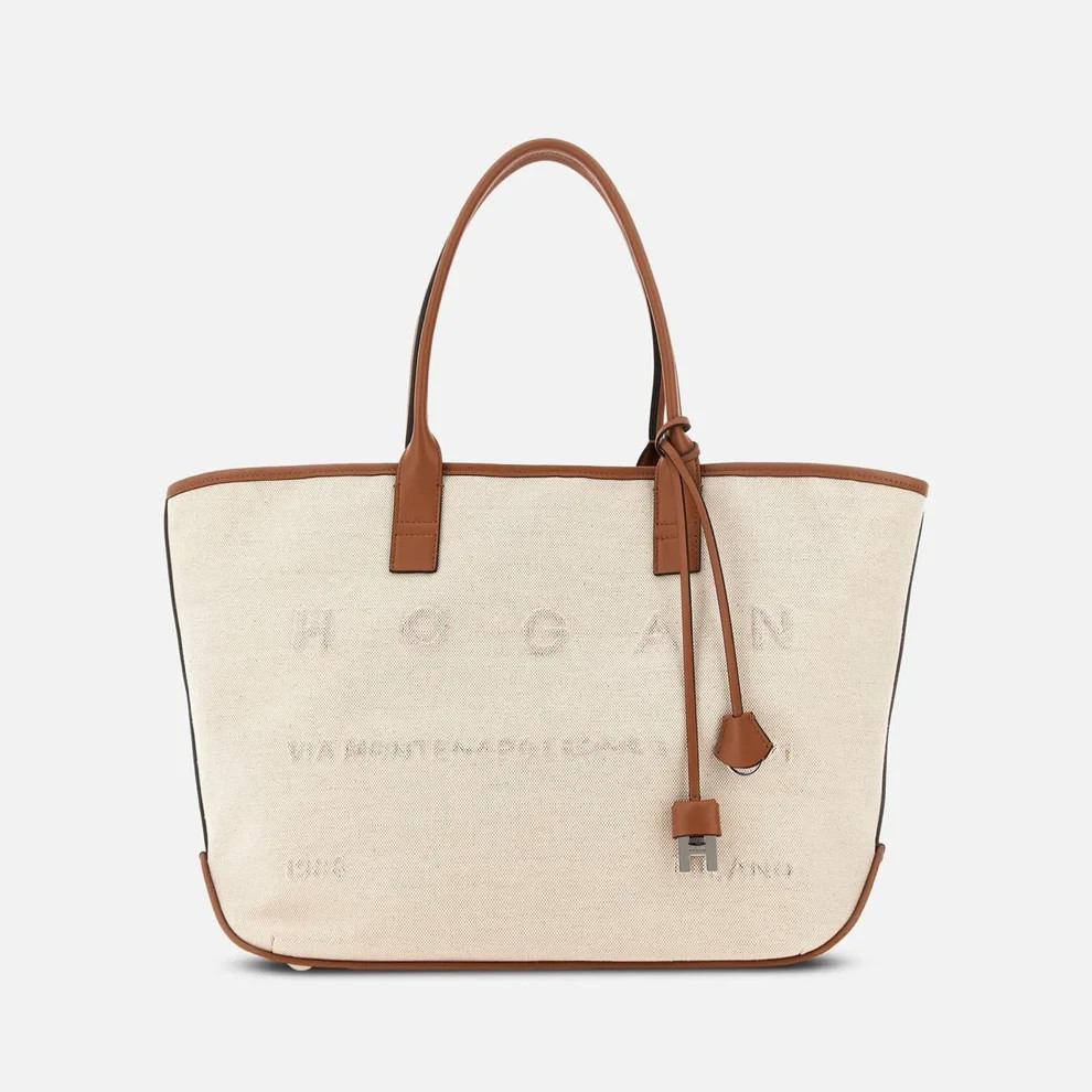 Hogan - BORSA ADRESS MEDIA LARGE Beige/Marrone - SCONTO 30%