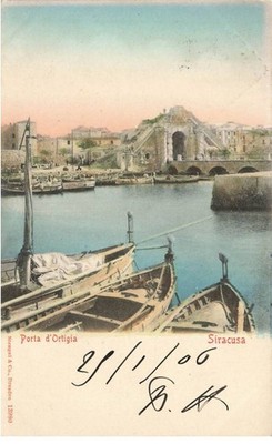 Italien AF#DC748 Siracusa Tür Porta D Ortigia Steg Bateaux A Quai