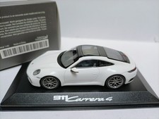1/43 Minichamps Original Porsche 911 992 Carrera 4 White Sports Car Model 