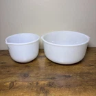 VTG Sunbeam Mixmaster Glasbake Milk Glass Mixing Bowls Set 19CJ 20CJ
