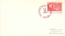 Massachusetts Receiving Sta. Boston Rec'd. 1946 violet cds  1941-1953  Philateli