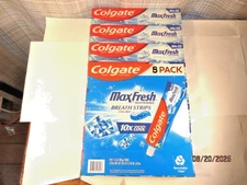8 New Colgate Max Fresh Whiteening Toothpaste, Cool Mint Breath strips 7.3 Ounce