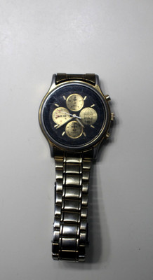 Hard to Find in Working Codition PULSAR World Timer Men's Watch N94J 6A50