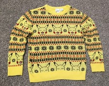 Pokemon Boys Pikachu Yellow Ugly Christmas Holiday Crewneck Sweater Size Small