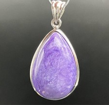 Charoite Pen Top Silver 925 Jewelry Elegant Purple Stone New