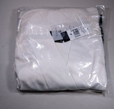 NATORI Plume Wrap Short Robe White w/ Black Lace M XL MSRP $160 NEW