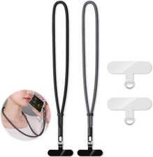 2 Pack Phone Lanyard,2 Phone Neck 16.9''Neck Strap, Balck grey  16.9"  