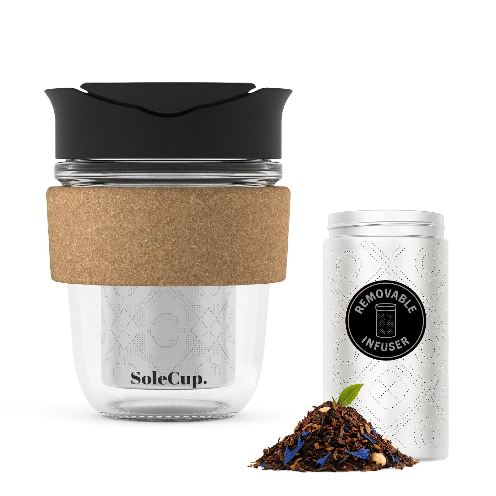 SoleCup. Travel Mug Loose Tea Infuser - Detachable Tea Strainer with Spillpro...