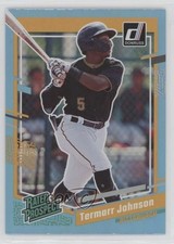 2023 Panini Donruss Rated Prospect Holo Carolina Blue Termarr Johnson #31 0q0m