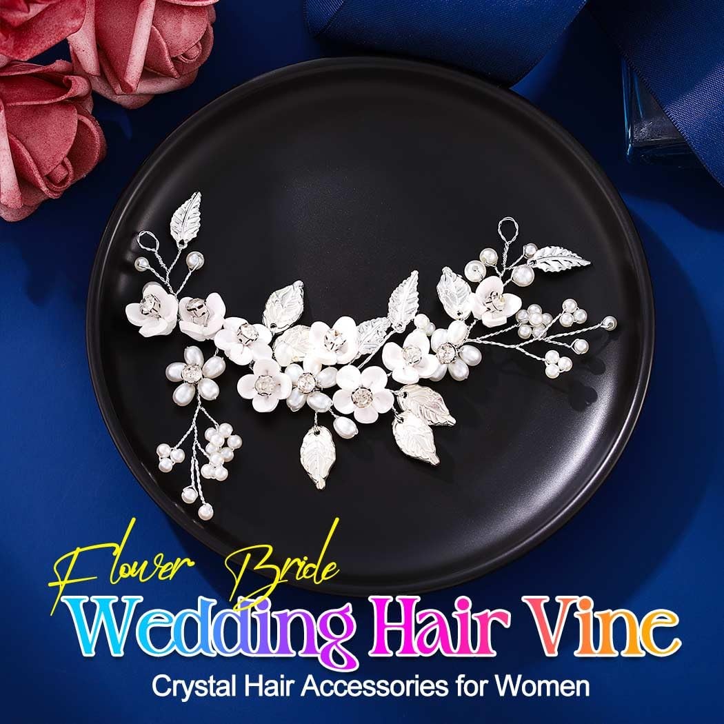 Flower Bridal Hair Vine Silver Wedding Headband Accessories for Women Butterfly Light up Headband Flower Bridal Wedding Hair Vine  main image 2