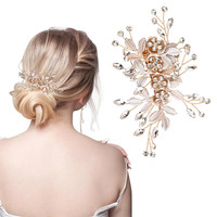Braut Hochzeit Haarclips, Blume Perle Kopfschmuck, Braut Kristall Blatt Haarschm