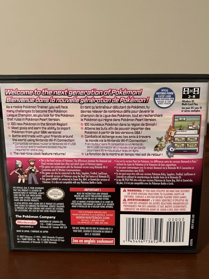 Pokémon Pearl Version Nintendo DS (2007) Complete - Mint Condition - Image 2 of 4