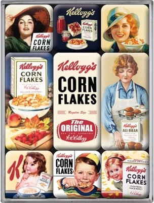 Nostalgic-Art - 9tlg. Kühlschrank-Magnetset - Vintage Kellogg´s