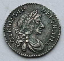 1671 Charles II Silver Maundy Penny Coin