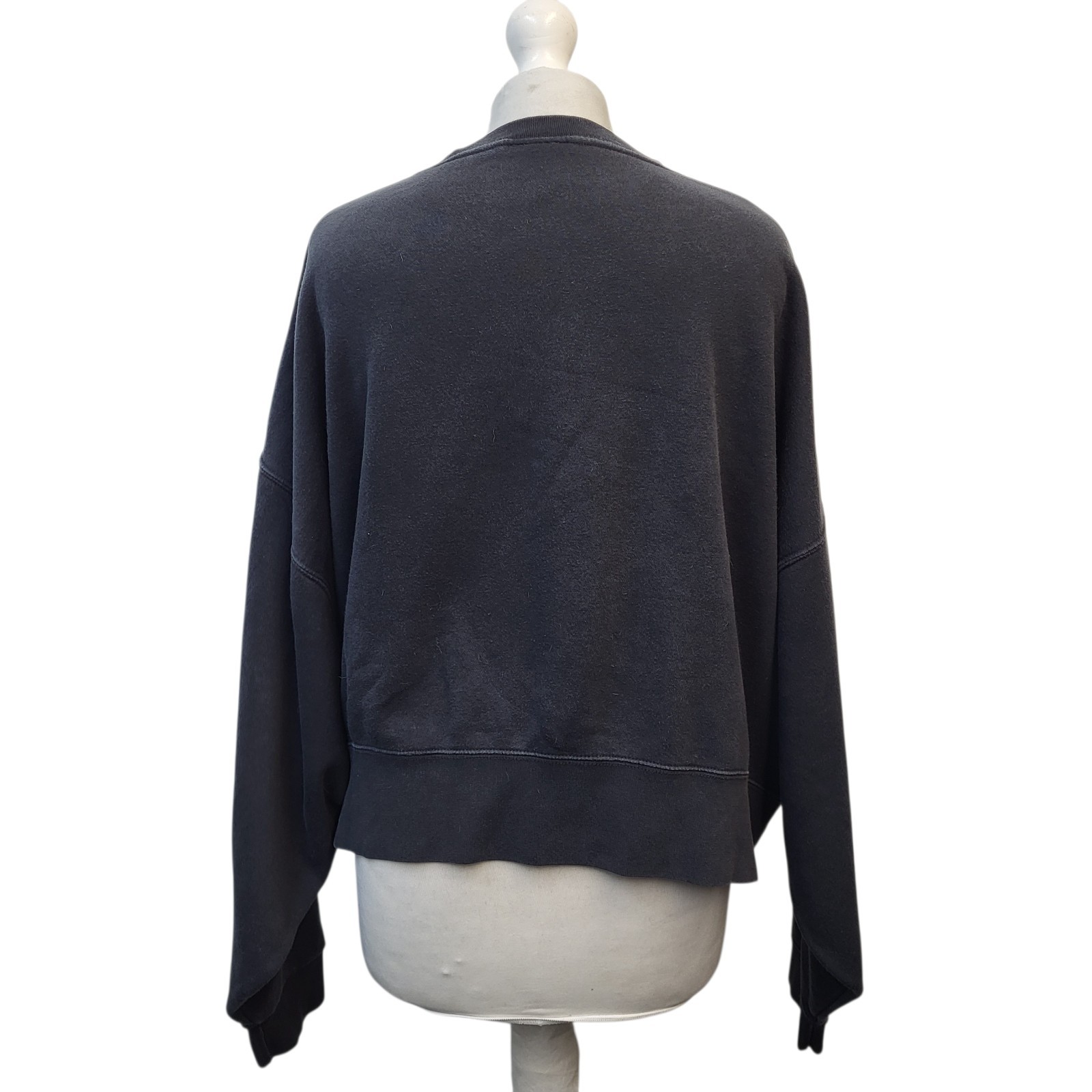 Nike Sweatshirt Black Cropped Round Neck Uk Women's Size M M375 image 4