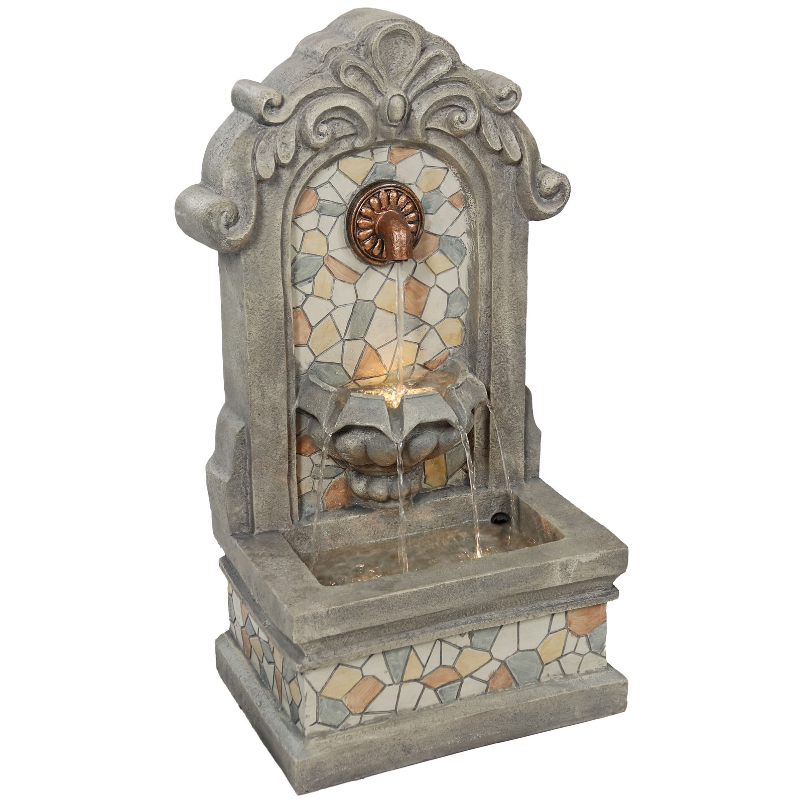 Enchanting Estate Polyresin Flat Back Outdoor Wall Fountain by Sunnydaze
