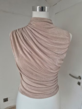 Ärmelloses Top in Beige mit Raffungen, Grö�...