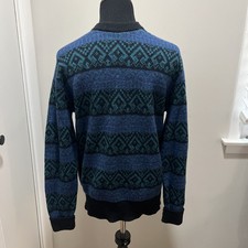 VTG Green Mountain Threadworks Wool Grandpa Sweater Size M USA Made