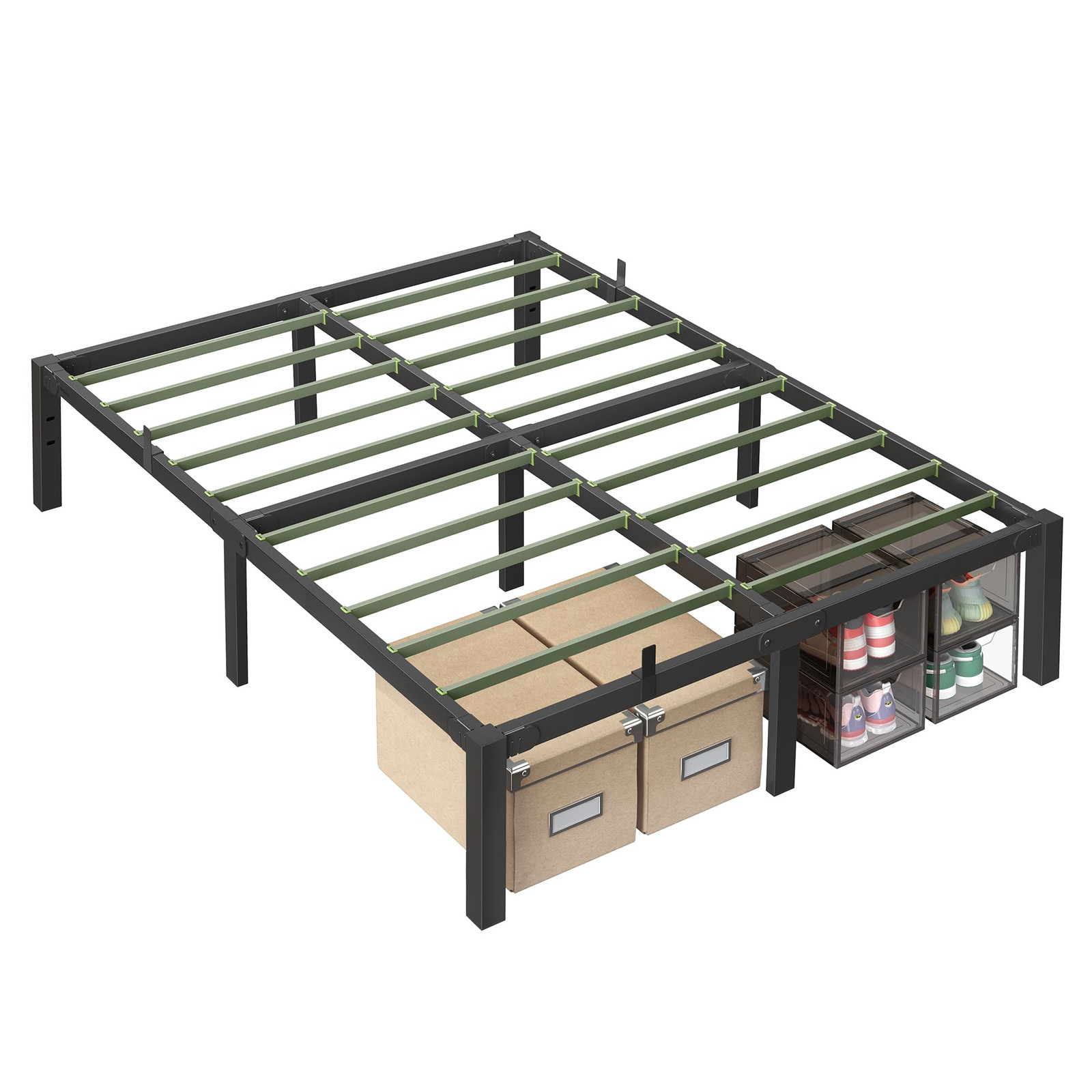 Superfast Assembly, Metal Queen Bed Frame, Heavy-Duty Platform Bed Frame Quee...