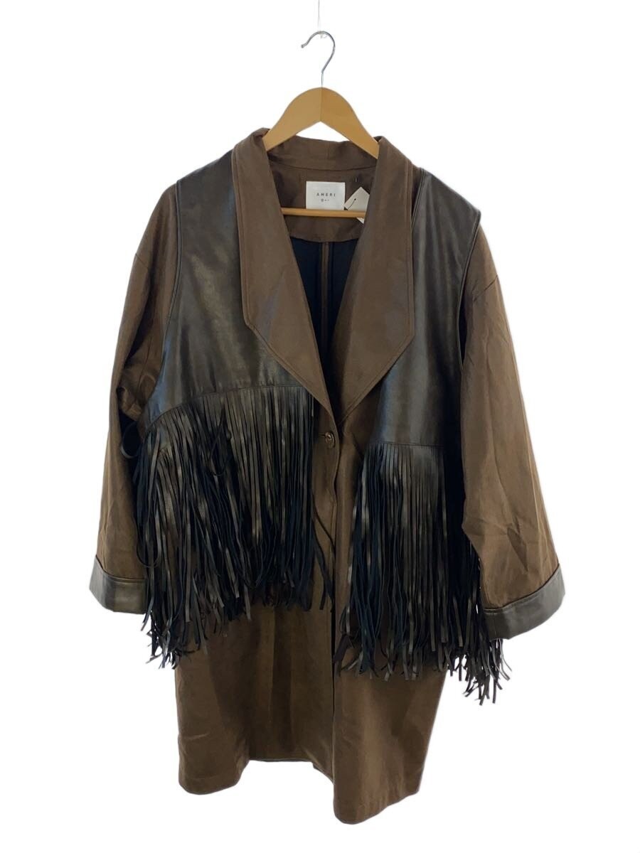 Ameri Leather Fringe Tailored Jacket/S/ Leather/B… - image 1