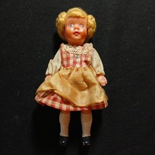 Vintage Celluloid 4.5" Girl Dollhouse Doll Jointed