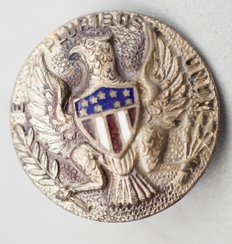Pre-WWII Army, Navy, USMC Eagle E Pluribus Unum Home Front Sweetheart Pin by TDG