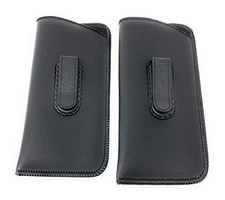 Hilco Soft Eyeglass Case, 2 Pack - Black, Vinyl with Plastic Flex Clip